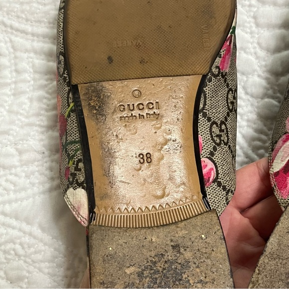 GUCCI Princetown Horsebit Mule Loafer Flat Bloom Pink GG Monogram Size 38 - Picture 10 of 11